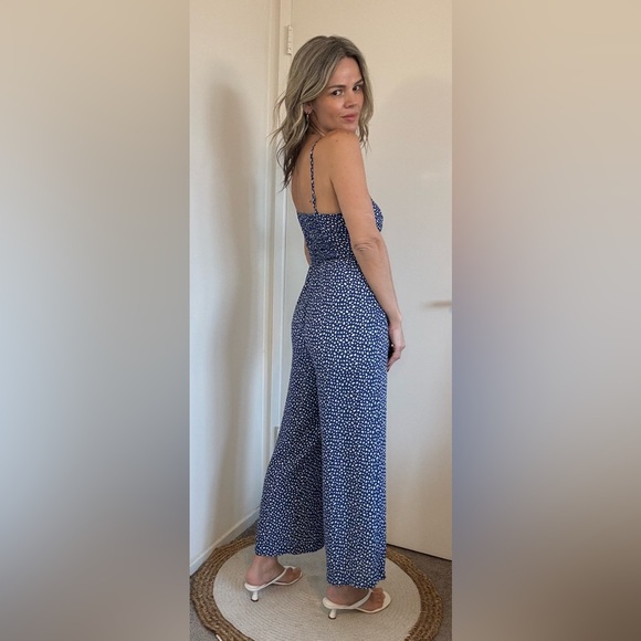 Moon River Jumpsuit Blue Polka Dots - Picture 11 of 12